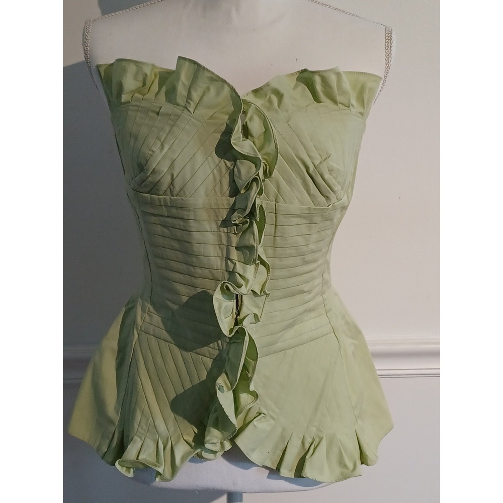 Byron‎ Lars Beauty Mark Rare Womens  Bustier Top Corset Color Pistachio Sz 8 NWT